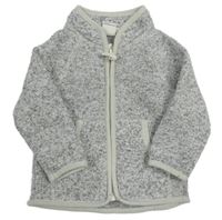 Šedá melírovaná propínací pletená mikina H&M
