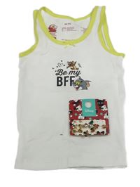 8set - 1x Bílá košilka s Tomem a Jerrym + 7x Vánoční náušnice s Mickeym a Minnie 