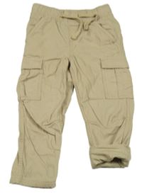 Piesková é podšité cargo cuff plátenné nohavice Lupilu