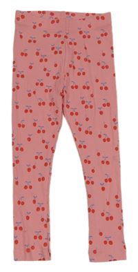 Růžové žebrované legíny s třešněmi George