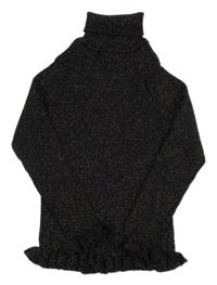 Čierno-farebný trblietavý svetrový rolák Primark