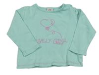 Svetlomodré tričko s nápisom a balonkem S. Oliver