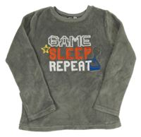 Sivá plyšová mikina s nápisom Pep&Co