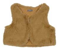 Hnedá kožušinová podšitá crop vesta Next