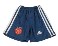 Tmavomodro-biele športové kraťasy s pruhmi