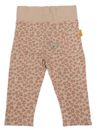 Svetloružové ľahké tepláky so srdiečkami