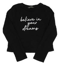 Čierne crop tričko s nápisom Primark