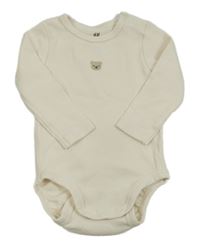 Smotanové rebrované body s medvedíkom H&M