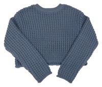 Šedomodrý crop sveter New Look
