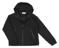 Černá šusťáková podzimní bunda s kapucí H&M