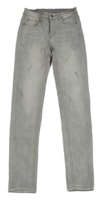 Světlešedé skinny rifle s prošoupáním 