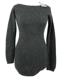 Nové - Dámská tmavošedá svetrová tunika Pull&Bear