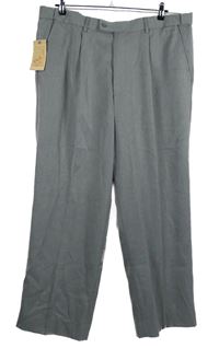 Pánske sivé spoločenské nohavice s pukmi Clifford James vel. 38XS