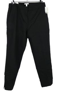 Nové - Dámské černé crop kalhoty s puky H&M