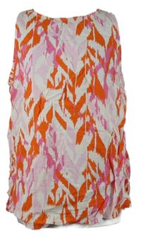 Dámský červeno-růžovo-bílý vzorovaný halenkový top George 