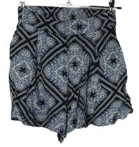 Dámske čierno-modré vzorované sukňové kraťasy H&M