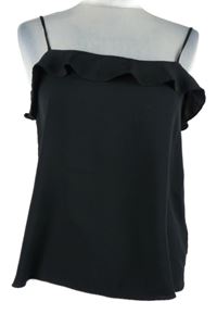 Dámsky čierny top s volánikom H&M