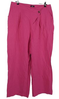 Dámske fuchsiové ľanové baggy nohavice C&A