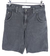 Dámské tmavošedé riflové dlouhé kraťasy Bershka 