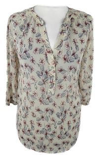 Dámska smotanová vzorovaná šifónová blúzka Maison Scotch