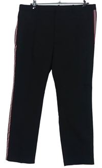 Pánske čierne nohavice s pruhmi Zara vel. 32