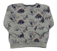 Sivá mikina s dinosaurami Bluezoo