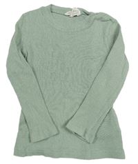 Modrozelené žebrované triko H&M