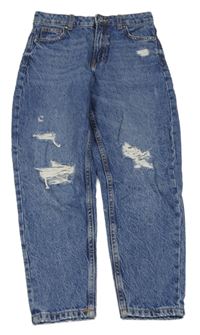 Modré mom rifle s vyšúchaním Denim Co.