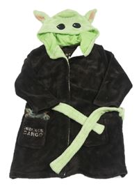 Hnědo-zelený chlupatý župan s kapucí - Mistr Yoda