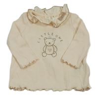 Marhuľové rebrované tričko s medvěďom zn. Next