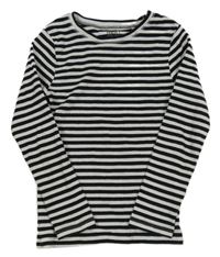 Černo-bílé pruhované žebrované triko Next