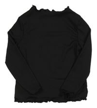 Černé žebrované triko Shein