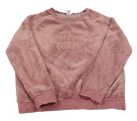 Vínová chlpatá mikina s nápisom Yigga