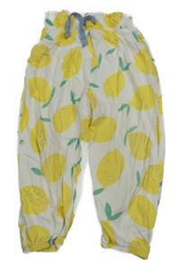 Biele ľahké tepláky s citrony TU