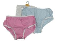 Nové - 2x kalhotky růžové+ modré Primark