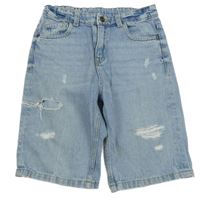 Modré rifľové kraťasy s vyšúchaním M&S