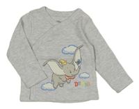 Světlešedé propínací triko s Dumbem Disney