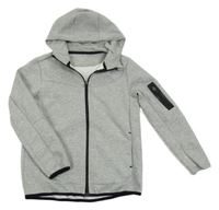 Sivá melírovaná prepínaci tech fleece mikina s kapucňou Primark