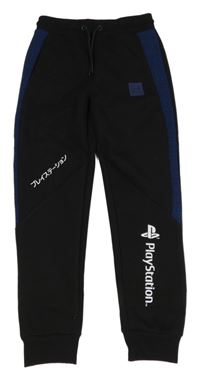Čierno-modré tepláky s logom a nápisem - Playstation