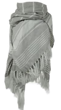 Dámska sivo-biela pruhovaná maxi šál