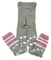 Šedé punčocháče se srdíčky bez šlapiček