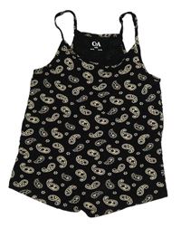 Čierno-pudrový vzorovaný crop top C&A