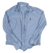 Svetlomodrá melírovaná košeľa s výšivkou H&M