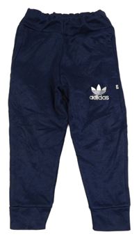 Tmavomodré melírované sportovní tepláky Adidas