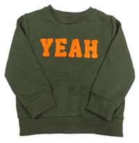 Tmavozelená mikina s nápisom Primark