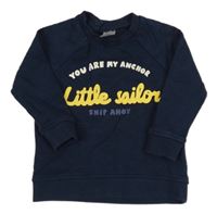 Tmavomodré triko s nápisem H&M