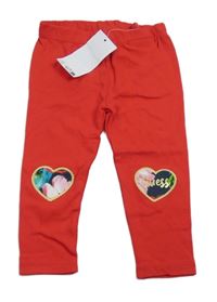 Nové - Červené legíny se srdíčky Guess