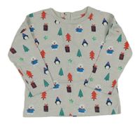 Šedé triko s dárky a medvídky Dunnes