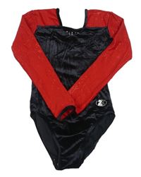 Čierno-červené zamatové cvičobné body s kamienkami