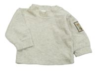 Smotanová melírovaná zamatová rebrovaná mikina C&A